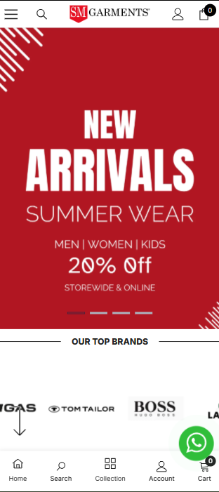 SM garments E-commerce Website